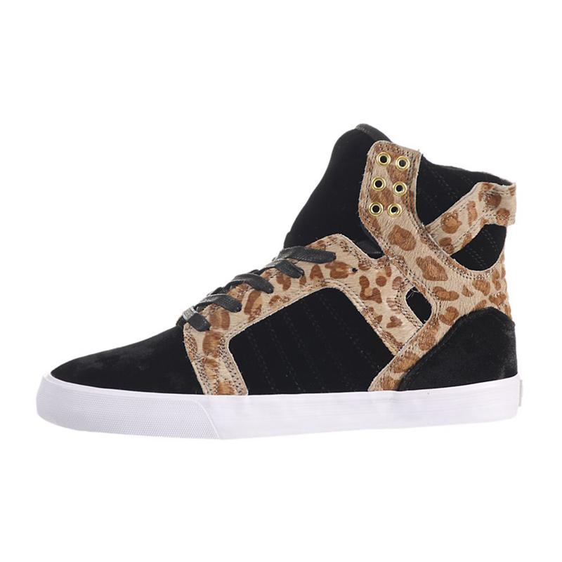 Zapatillas Altas Supra Argentina Mujer - SKYTOP Negras Leopardo (VZXPF-1648)